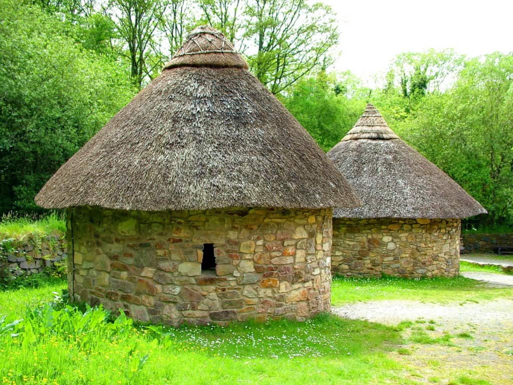stone dwellings at Irish National Heritage Park, Ireland