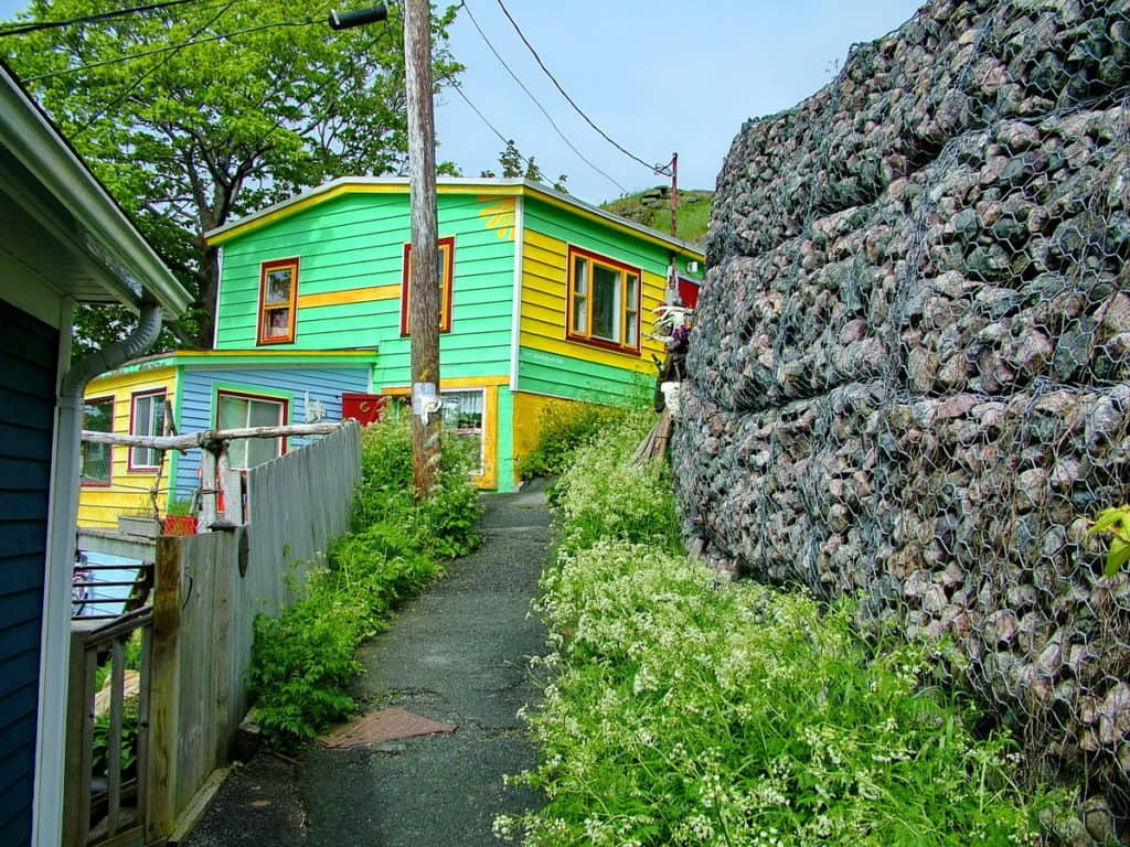 an image of an emerald green house in St. John's, Newfoundland, Canada
