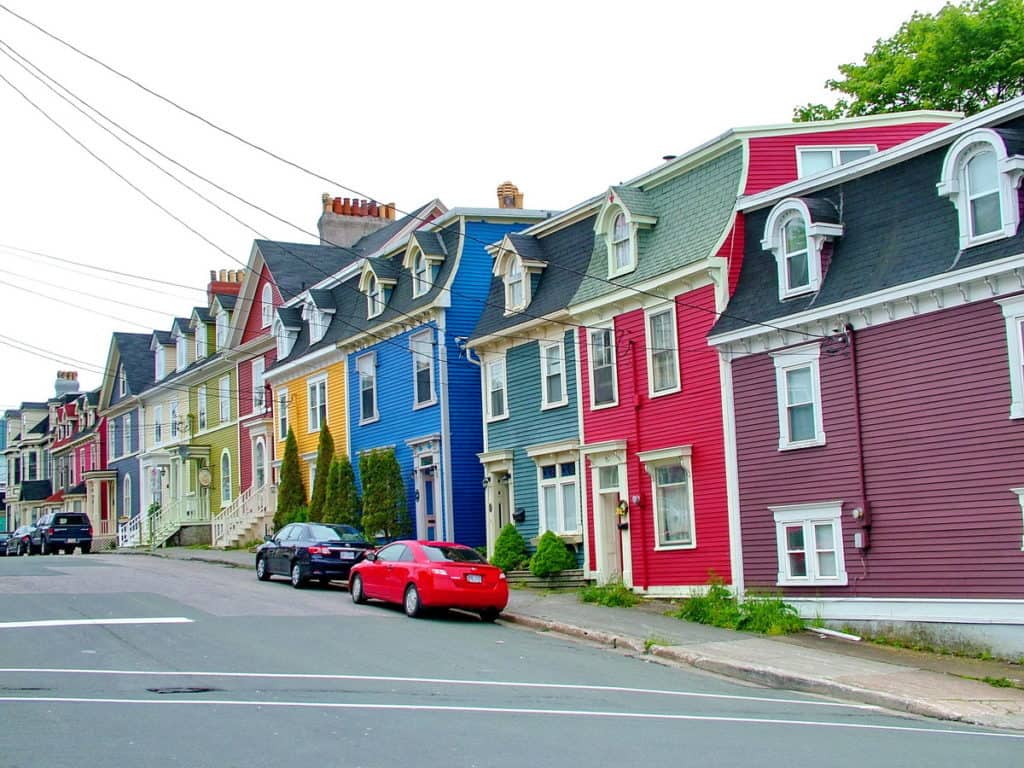 an image of colourful houses in St. John's, Newfoundland, Canada