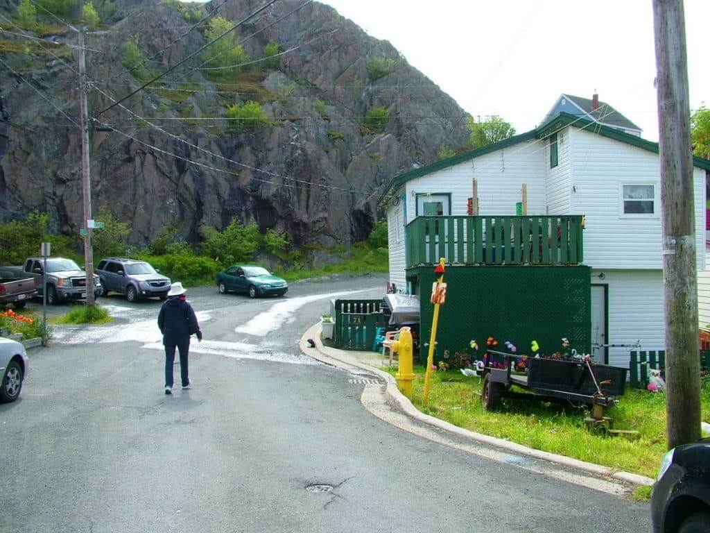 an image of a street near the cliffs in St. John's, Newfoundland, Canada