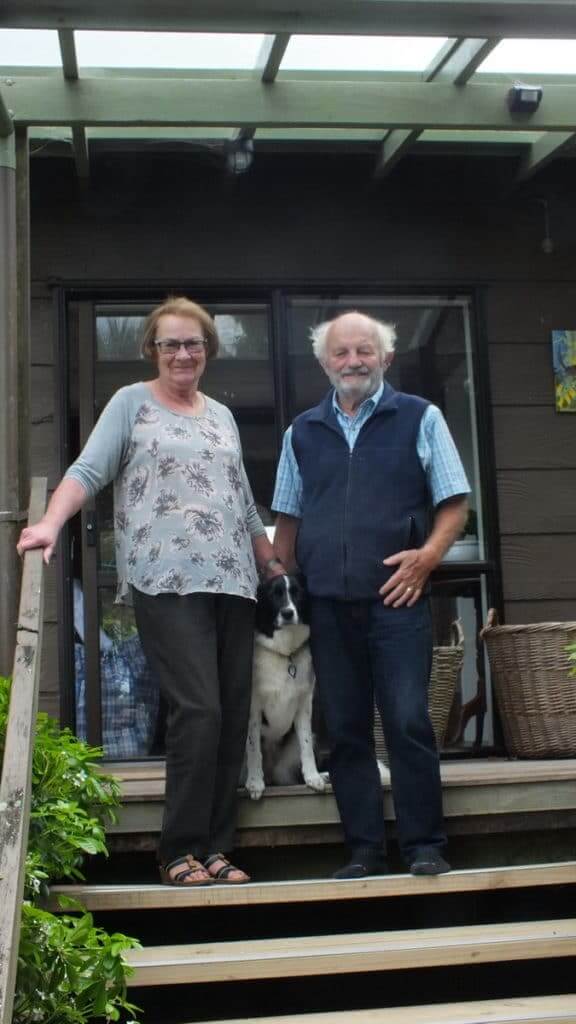 An image of Ann and Keith the proprietors of Lone Kauri Lodge in New Zealand.