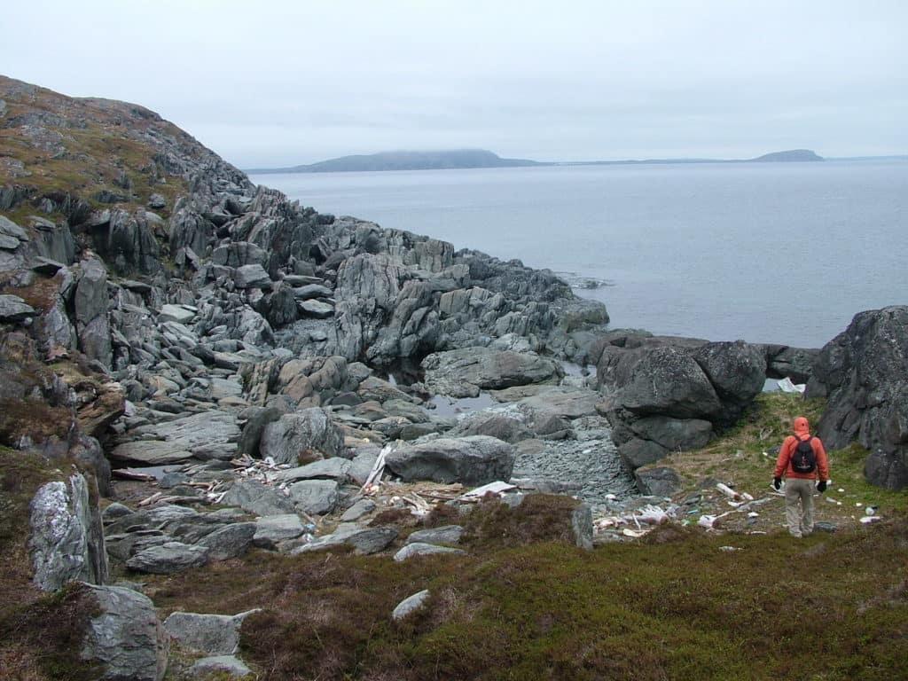 rocks and cliffs on quirpon island, newfoundland, canada