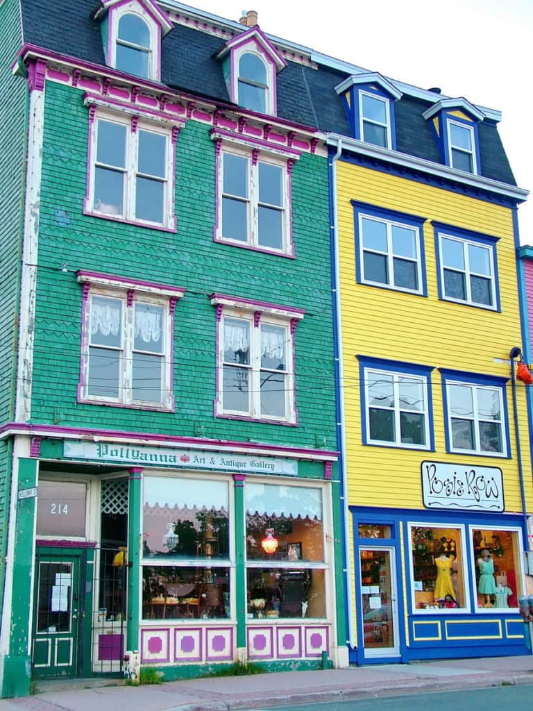 an image of vibrant business facades in St. John's, Newfoundland, Canada