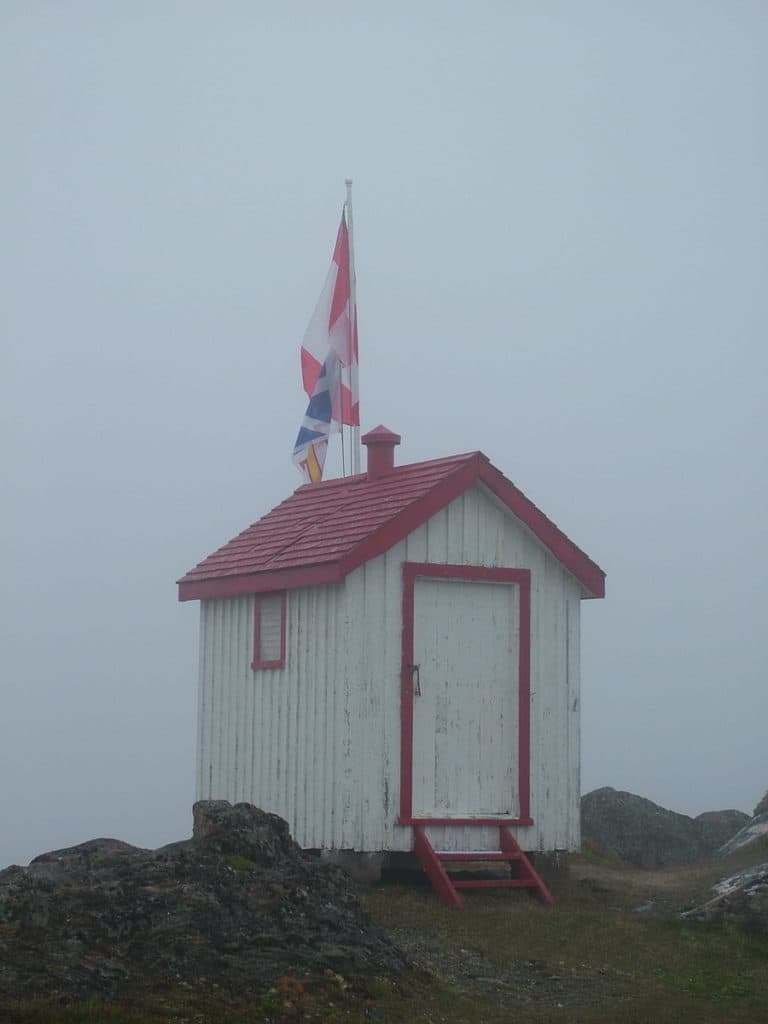 a storage shed at quirpon lighthouse inn, quirpon island, newfoundland, canada