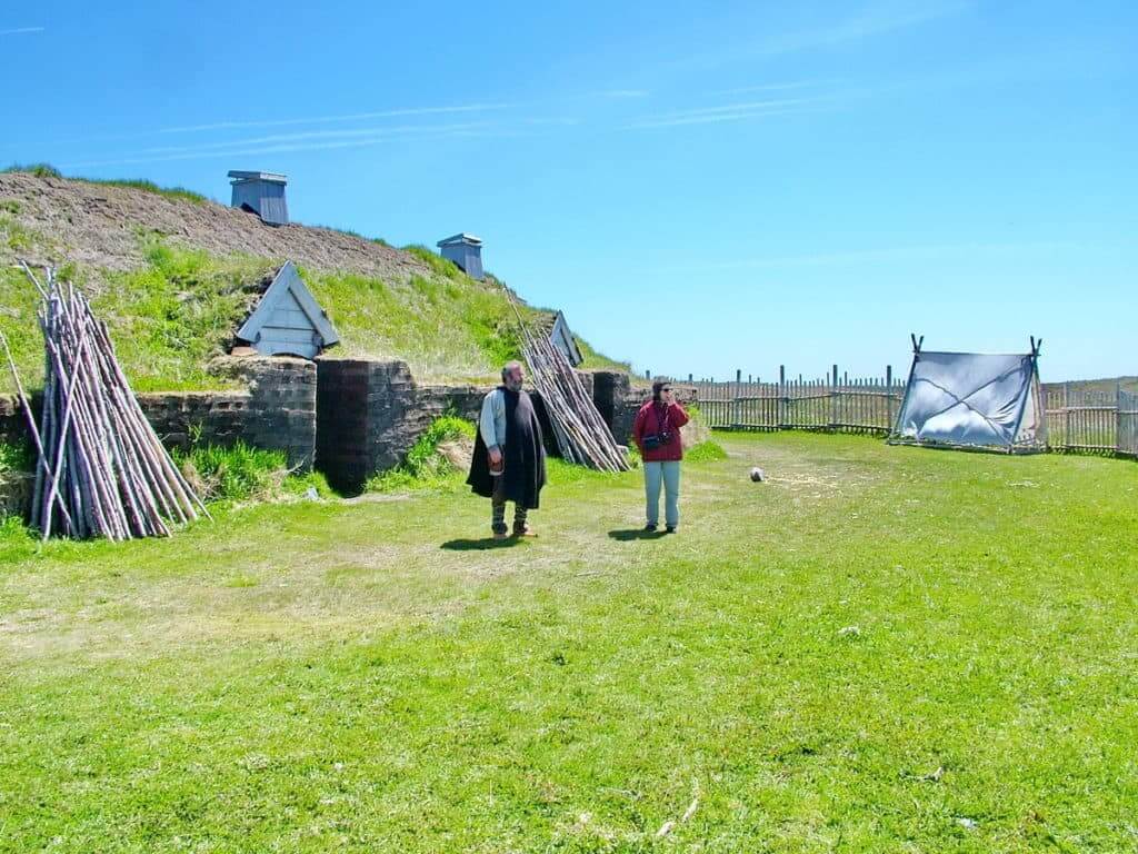 a historical interpreter with jean at l'anse aux meadows, newfoundland, canada