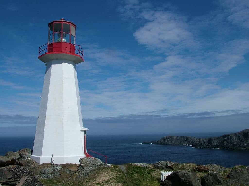 lighthouse at cape bauld, quirpon island, newfoundland, canada
