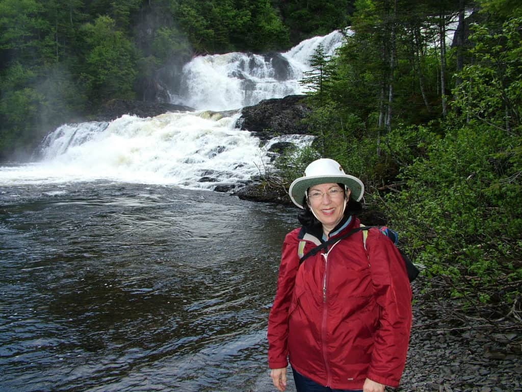 jean at baker's brook falls in gros morne national park, newfoundland
