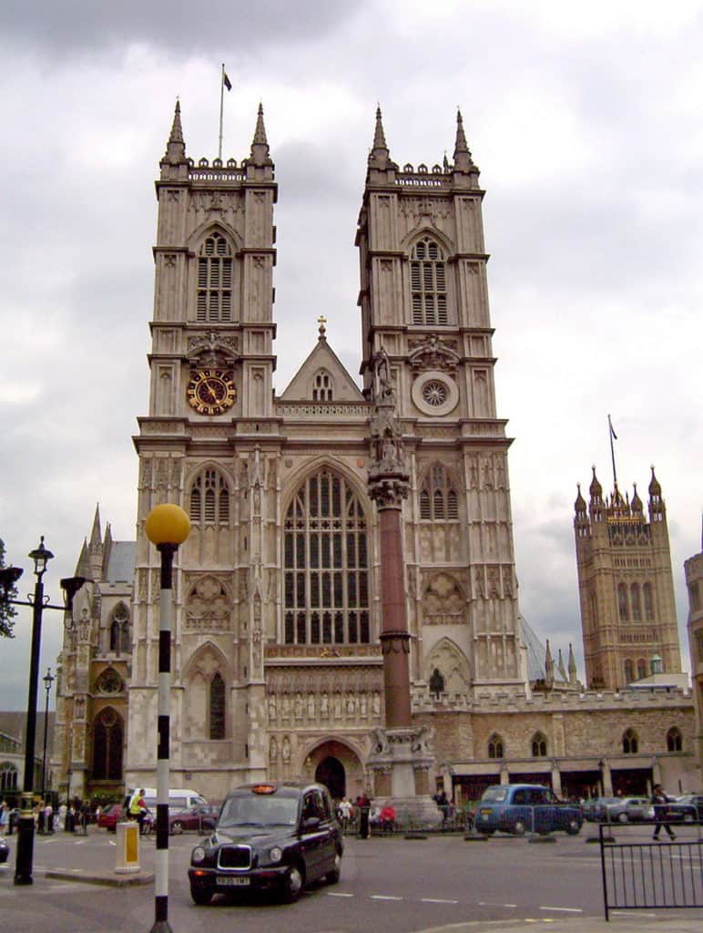 An image of Westminster Abbey in London, England.