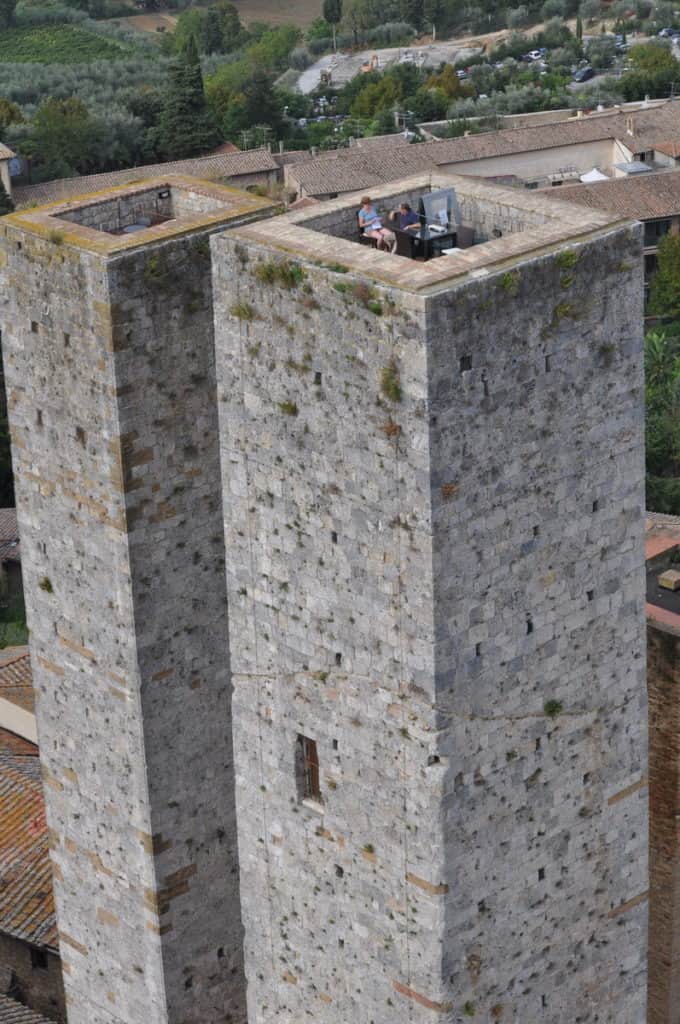 Image of Torre Salvucci Maggiore the tallest of the two Salvucci Towers in San Gimignano, Italy.