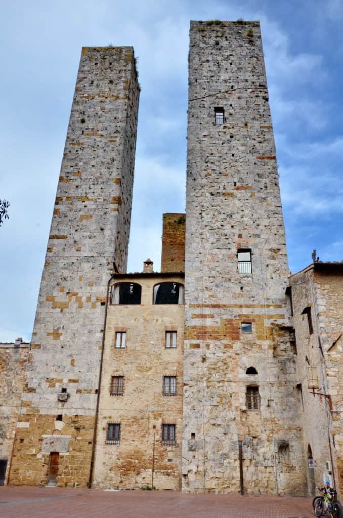 Image of the Salvucci Towers inside San Gimignano, Italy.