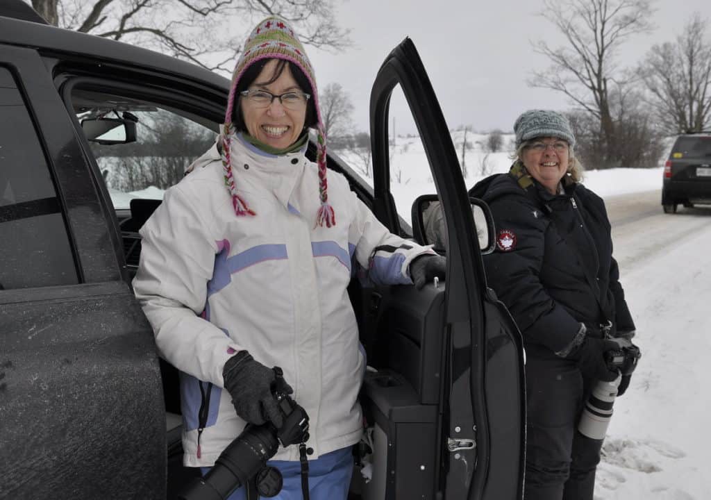 jean and wendy smile at the camera in kawartha lakes region of ontario