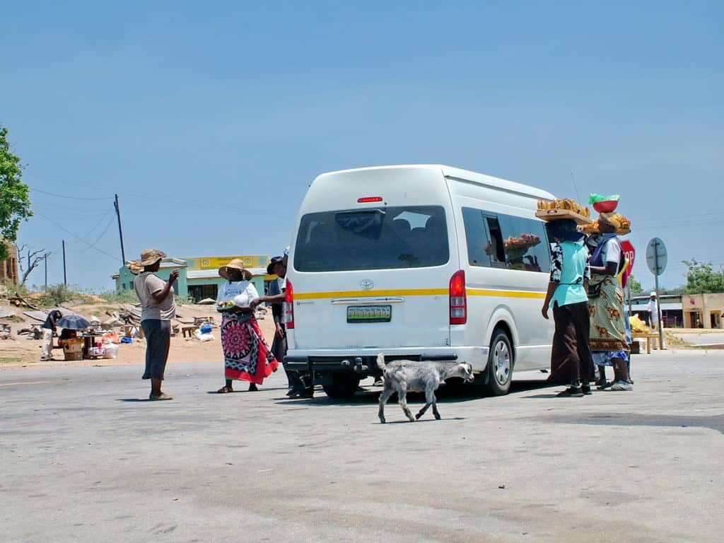 women arriving in Madlangamphisi, swaziland, to sell their wares 