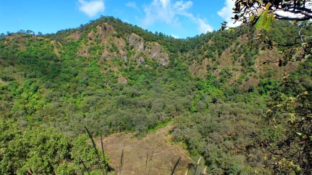 view from a lookout at cerro de san juan ecological preserve near tepic, mexico