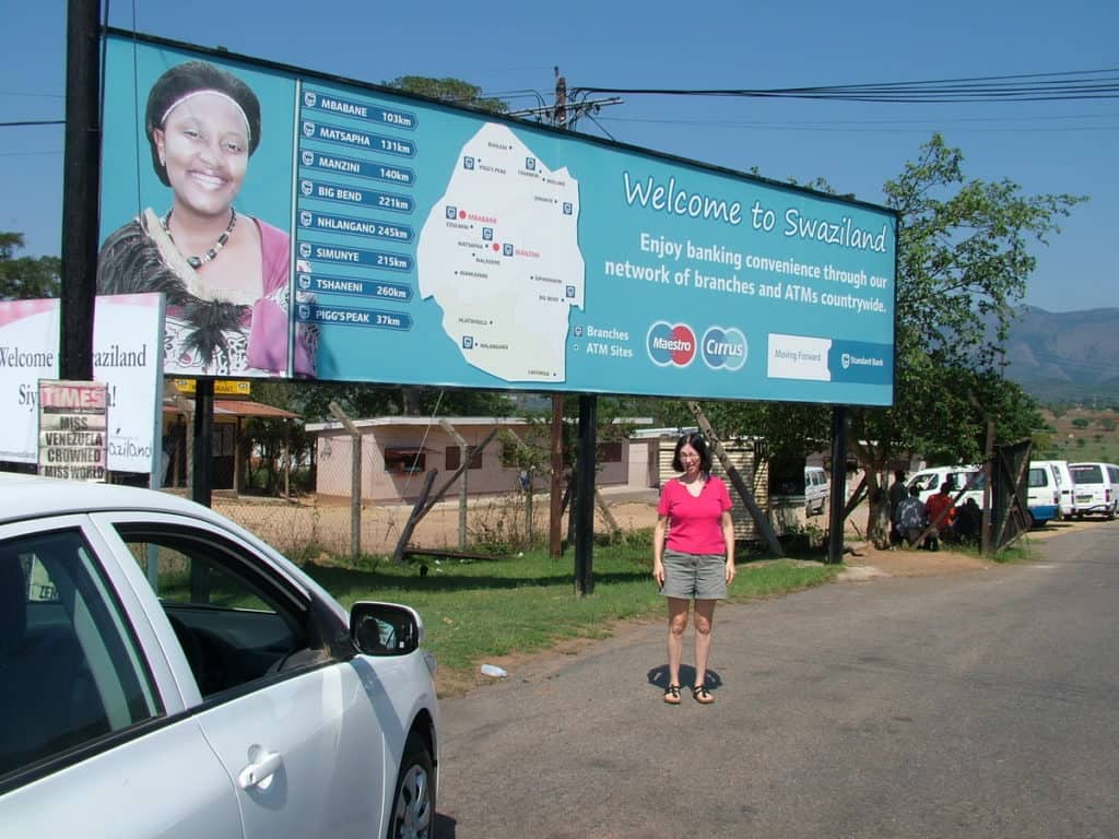 border entrance sign into Swaziland