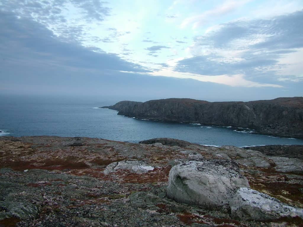 a view from the cliffs on quirpon island, newfoundland, canada