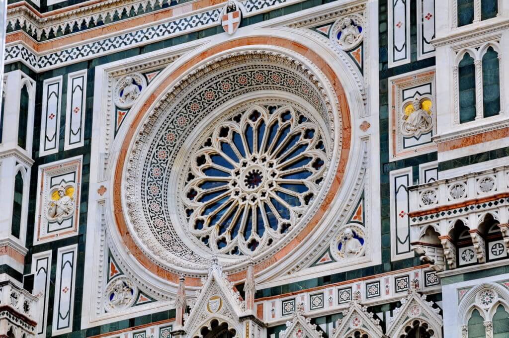 marble work on the florence cathedral, florence, italy