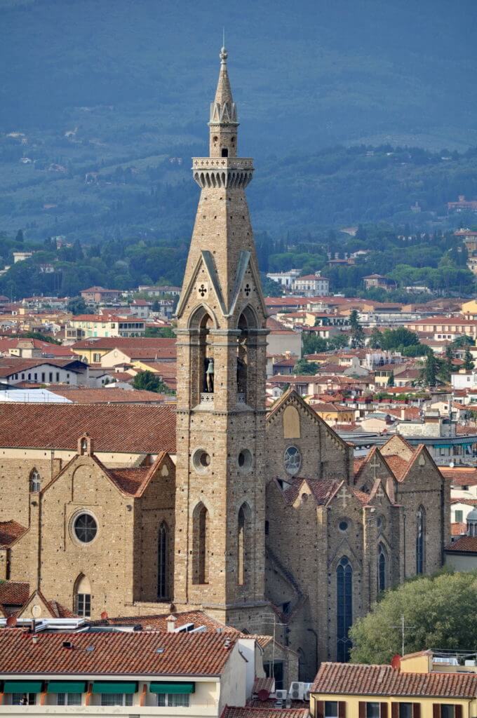the belltower of Basilica of Santa Croce, florence, italy