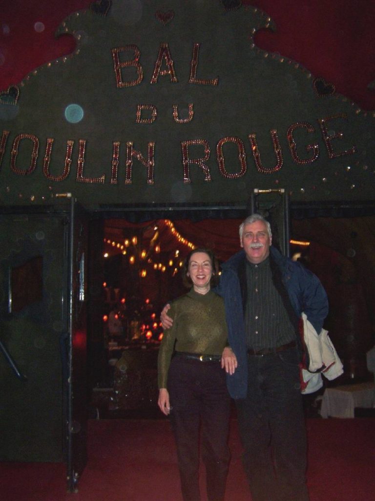 bob and jean at moulin rouge, paris, france