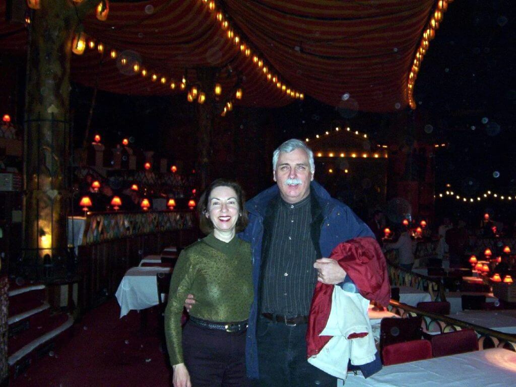 bob and jean inside moulin rouge, paris, france