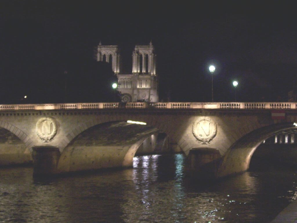 pont neuf at night, paris, france