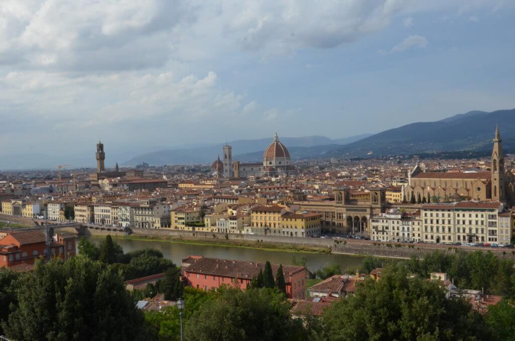 florence, italy as seen across river arno, florence, italy