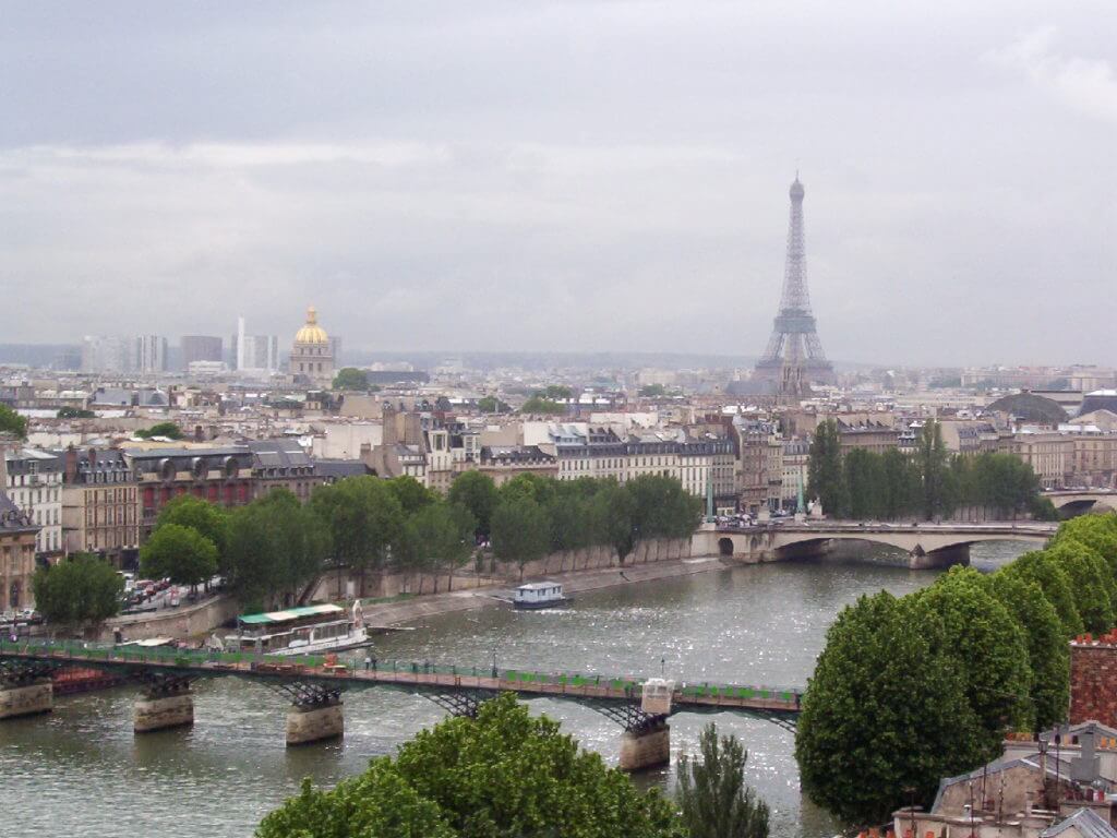 the seine river and eiffel tower, paris, france