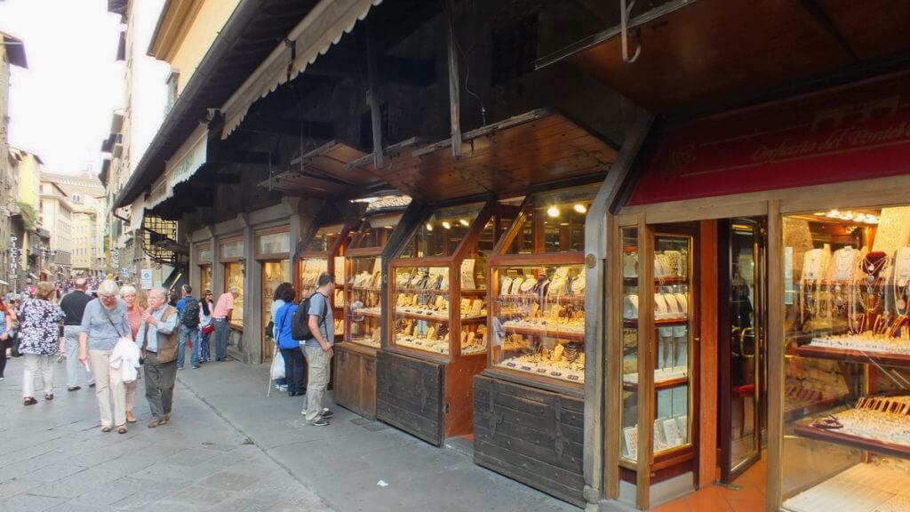 shops on ponte vecchio, florence, italy
