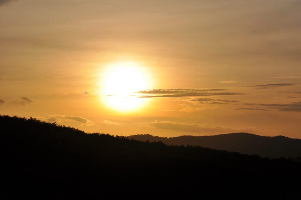 sunset over tuscany, italy