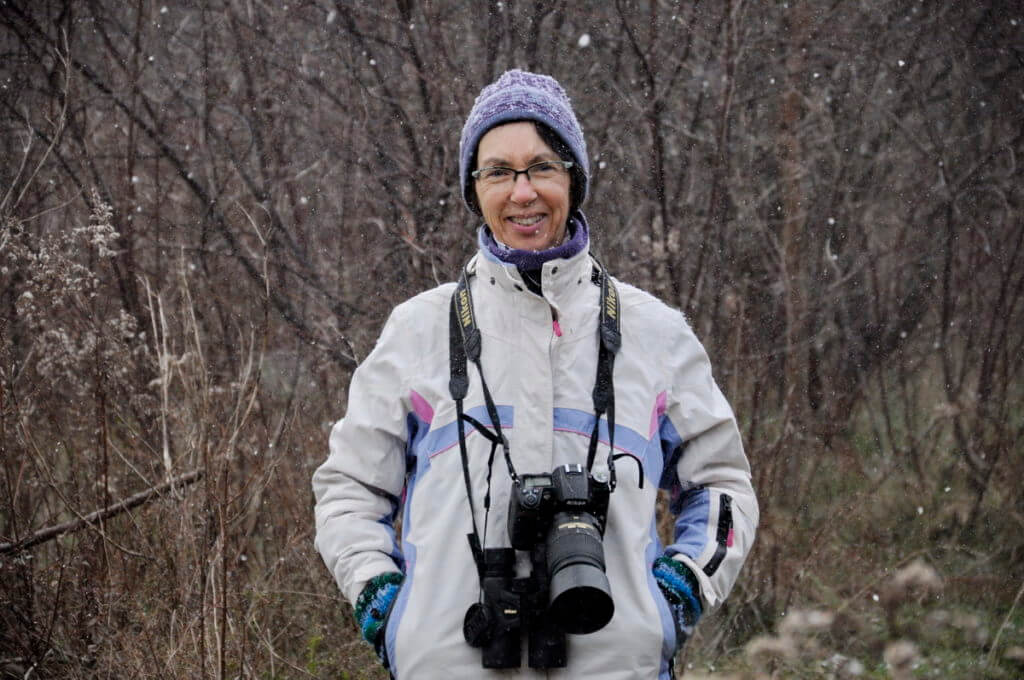 jean in a light snowfall, ontario, canada