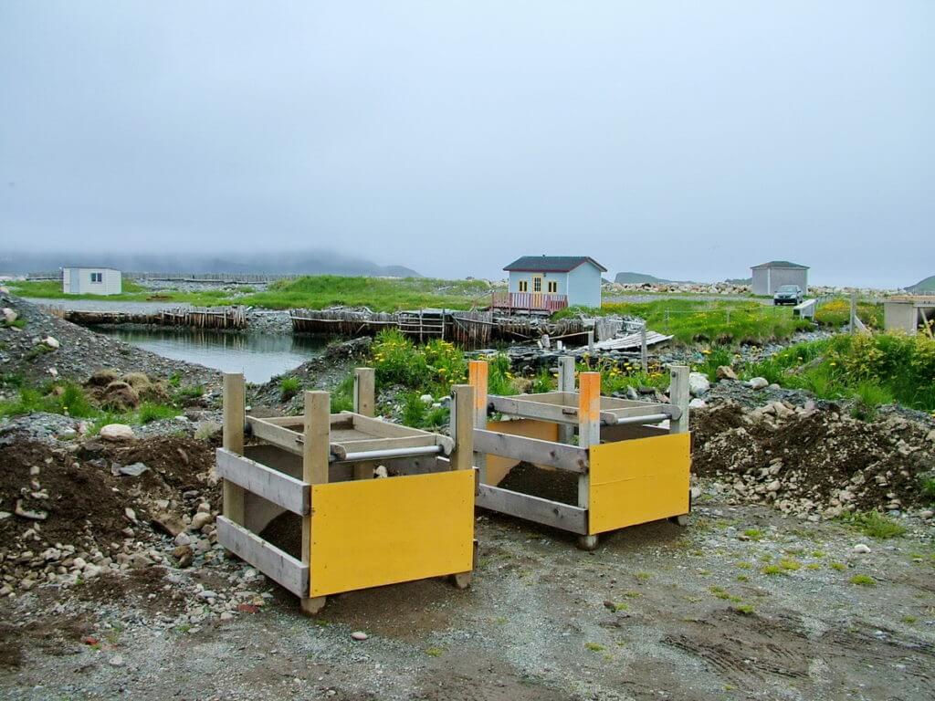 shaker boxes, table screens, archeological dig, colony of avalon, newfoundland, canada