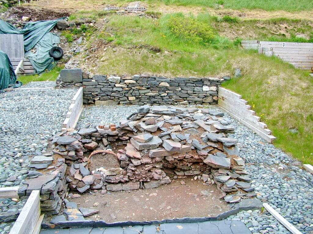 ruins, at the archaeology dig, lost colony of avalon, newfoundland, canada