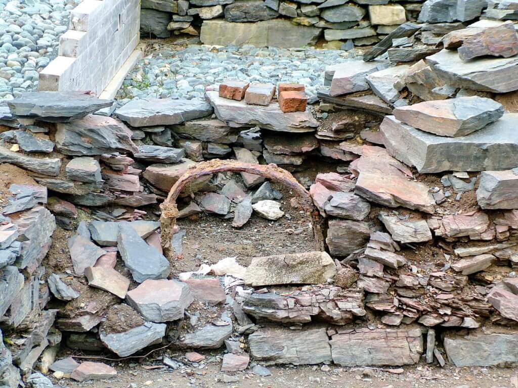 ruins, at the archaeology dig, lost colony of avalon, newfoundland, canada