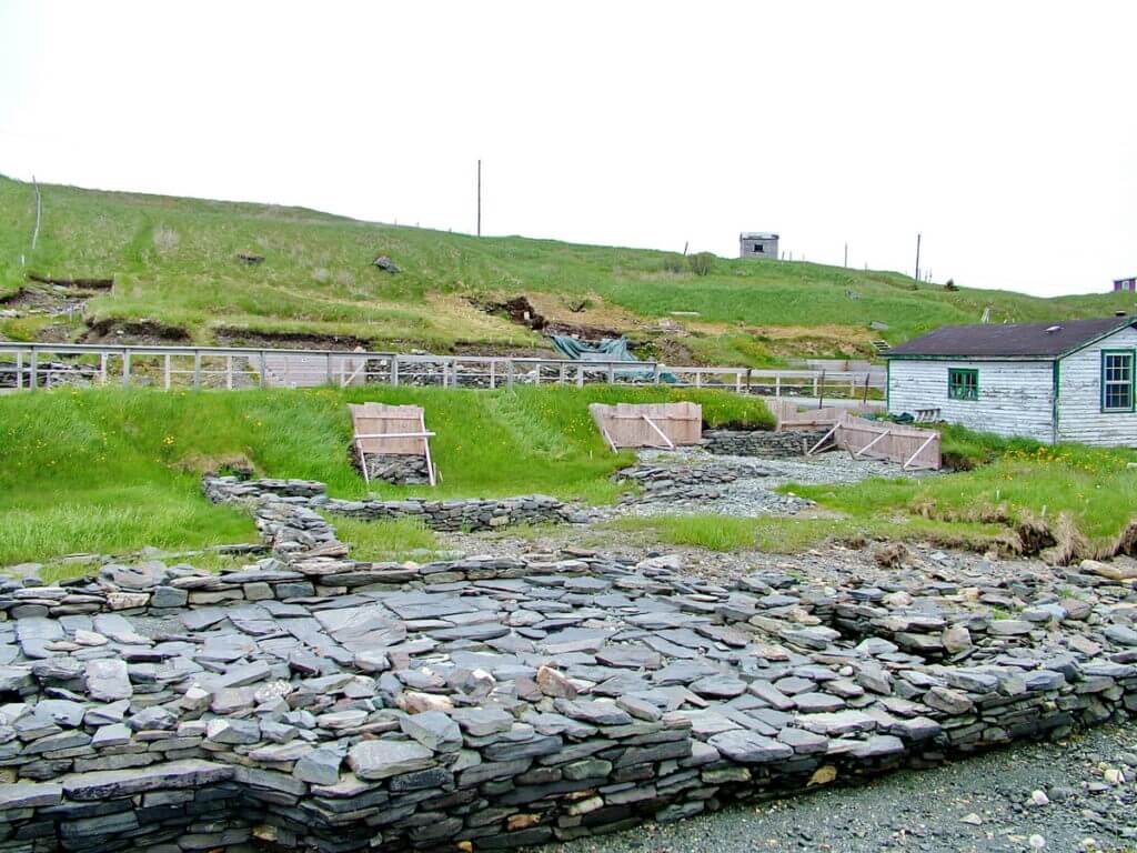 ruins, at the archaeology dig, lost colony of avalon, newfoundland, canada