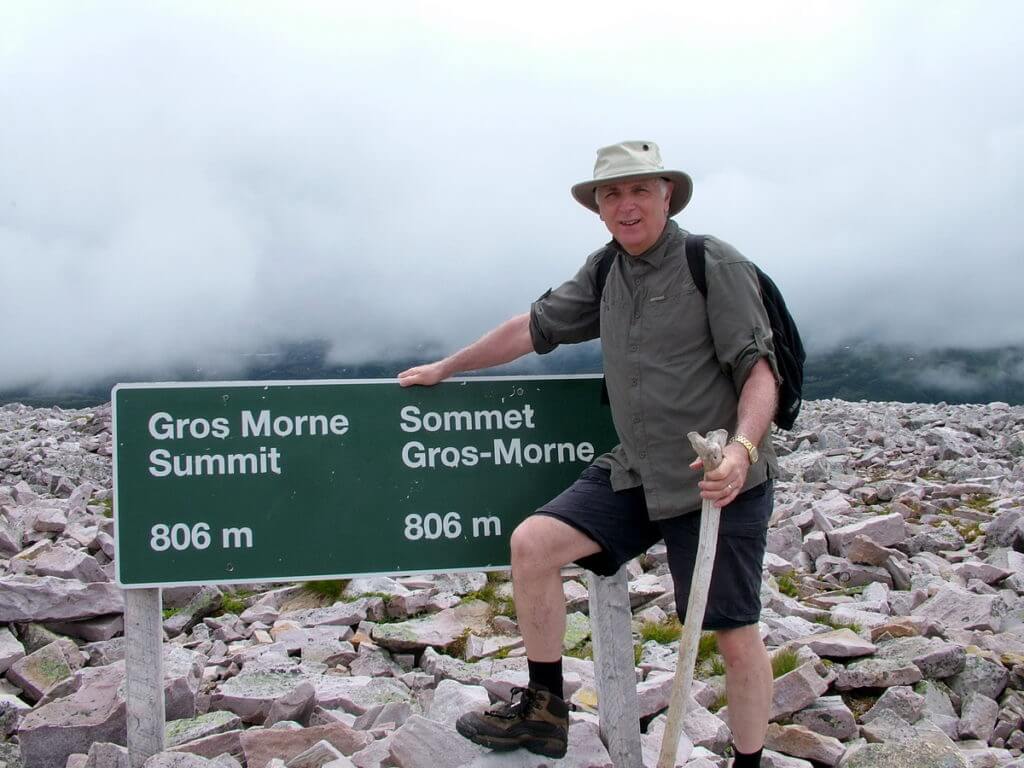 bob at the summit of gros morne mountain, newfoundland, canada 