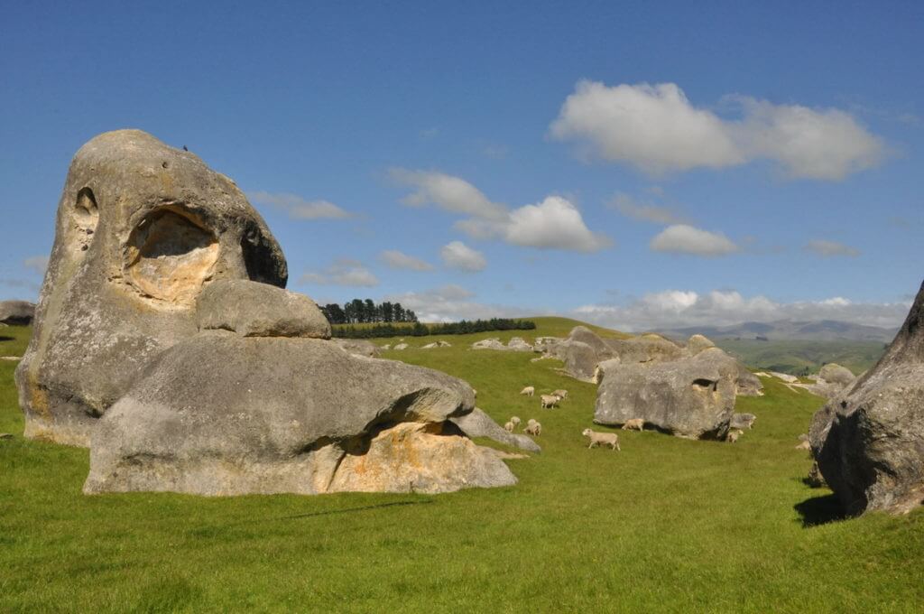elephant rocks on the vanished world trail, south island, new zealand