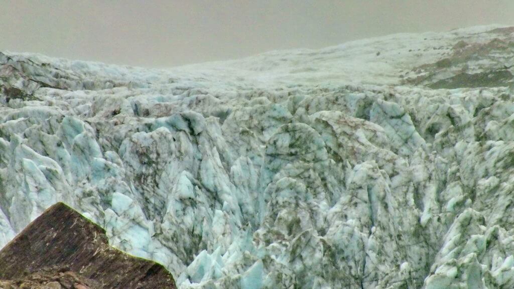 closeup of fox glacier, south island, new zealand