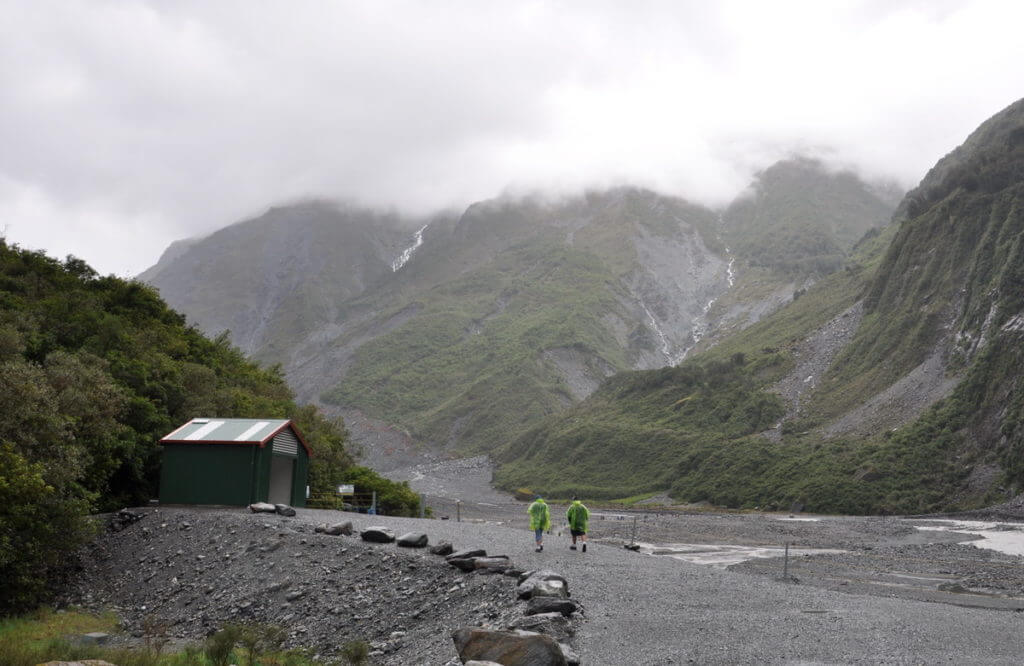 hiking trail, fox glacier valley, south island, new zealand