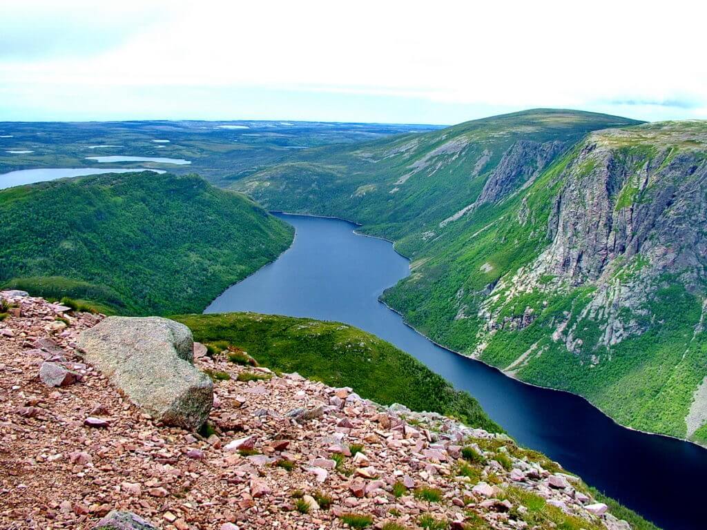 ten mile pond, eastern arm pond and half moon pond, gros morne mountain, newfoundland, canada