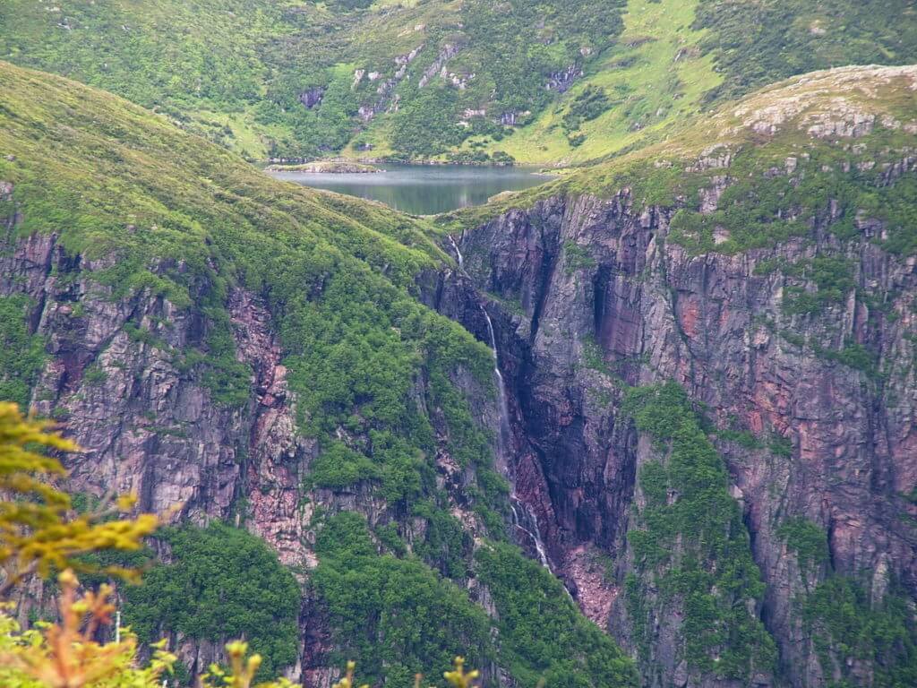 a hanging valley above ten mile pond, gros morne mountain, newfoundland, canada