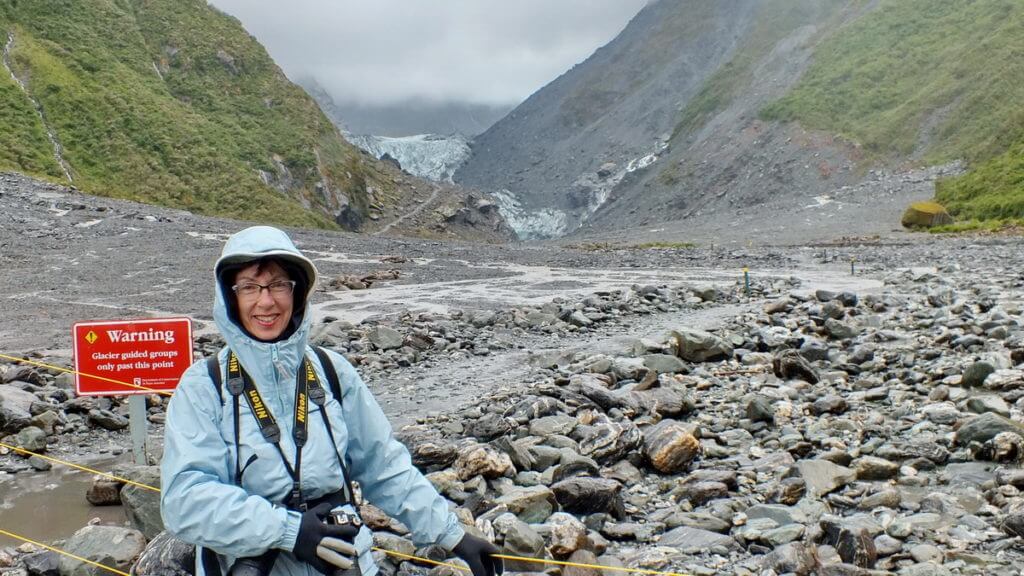 jean at fox glacier, south island, new zealand