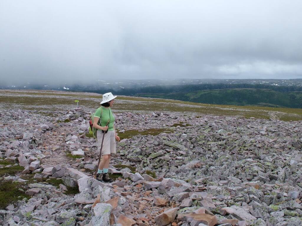 jean on the rocky trail, gros morne mountain, newfoundland, canada