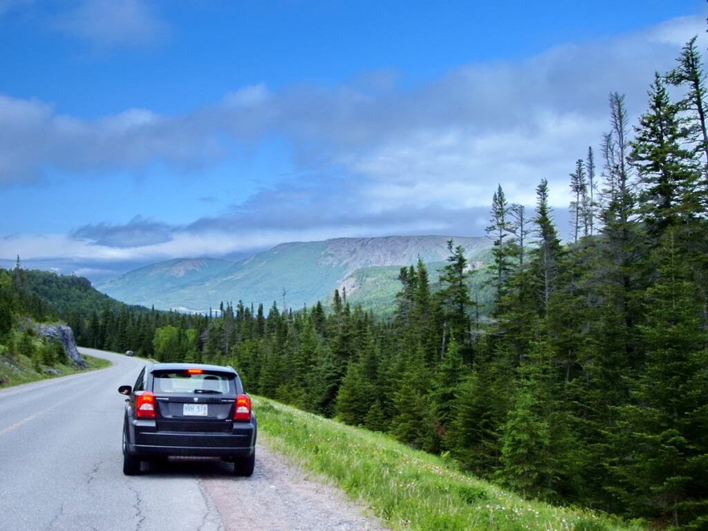 highway near the tablelands, newfoundland, canada
