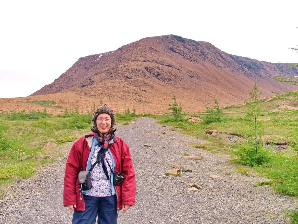 jean on the tablelands trail, newfoundland, canada
