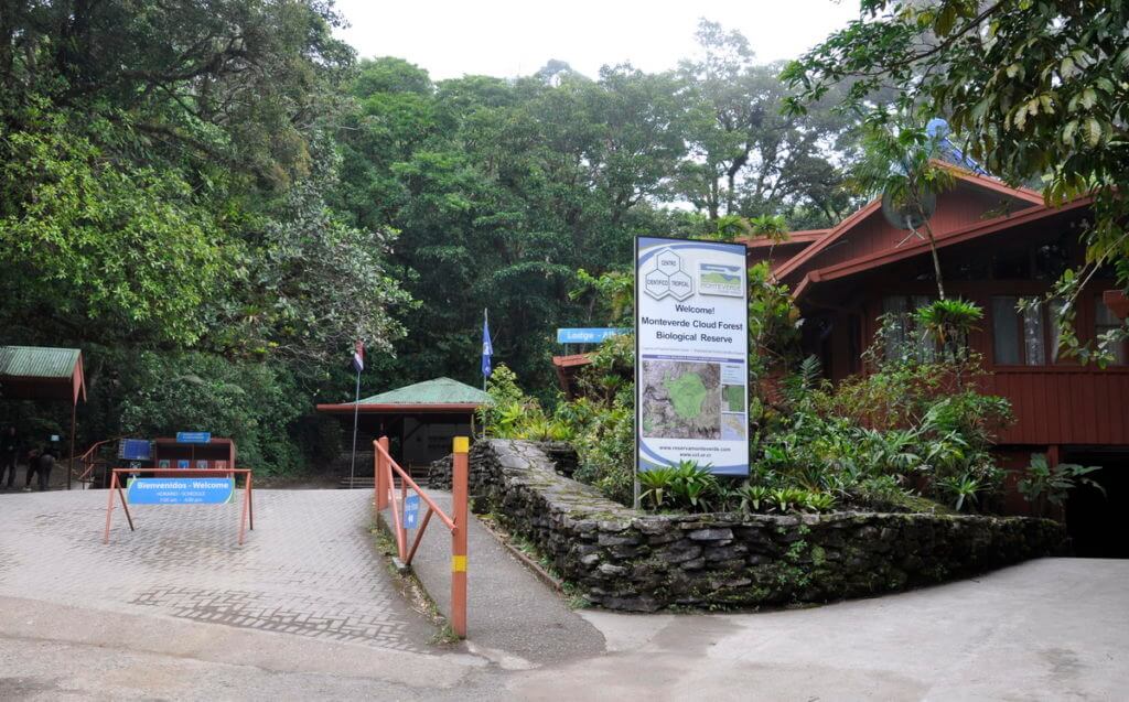 entrance of monteverde cloud forest preserve, costa rica