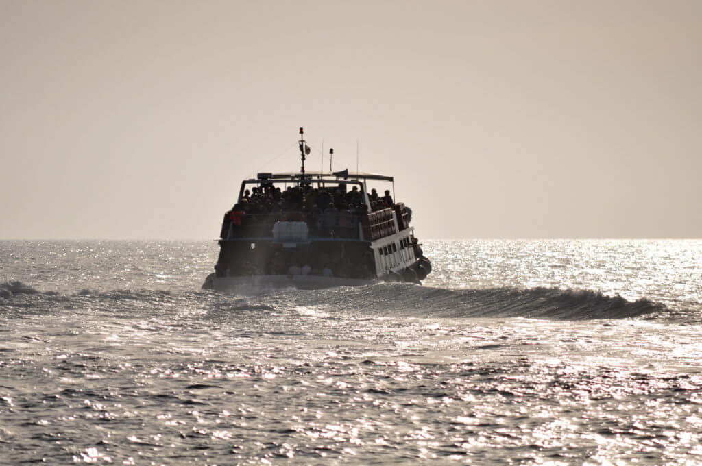 a ferry boat, vernazza, cinque terre, italy