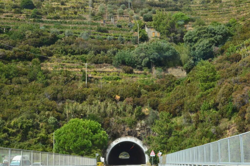 highway tunnel, cinque terre, italy