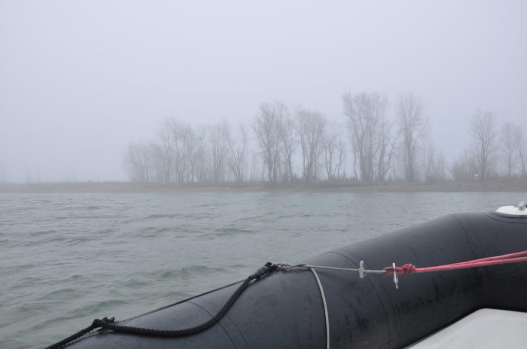 the foggy tip of long point, lake erie, ontario