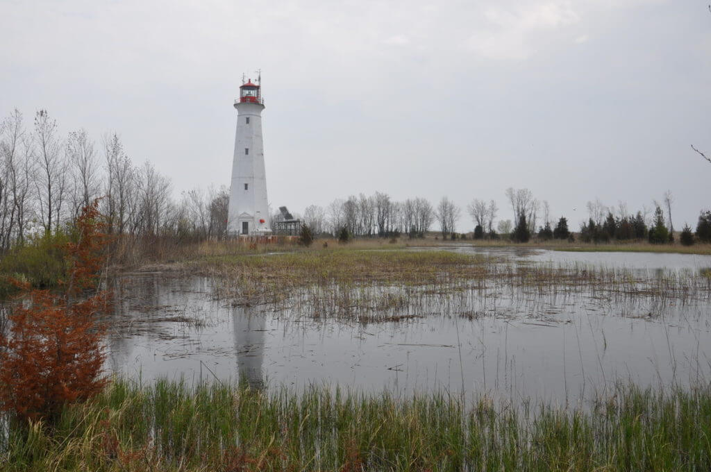 the lighthouse, the tip of long point, lake erie, ontario