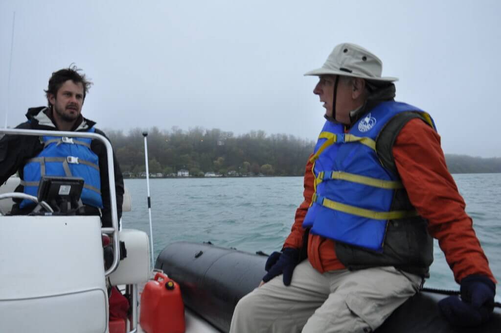 bob in a zodiak, lake erie, ontario