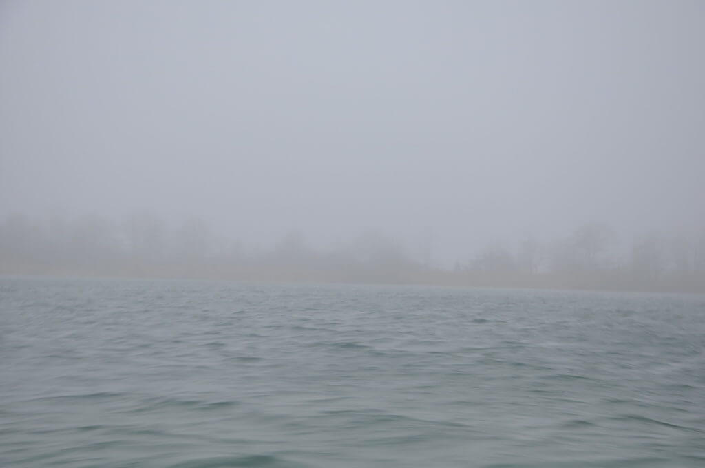 foggy tip of long point, lake erie, ontario